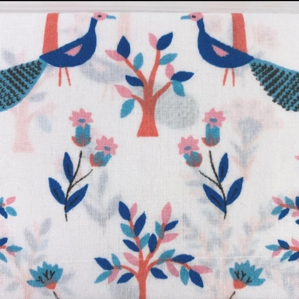 Esme Peacock Shower Curtain in White NWT